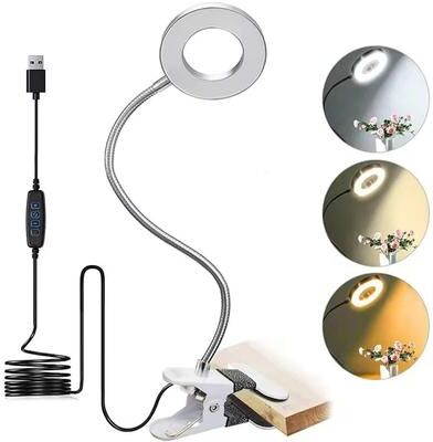 Uplift Picks Rechargeable Clip On Reading Lamp With Flexible Neck And Adjustable Lighting white