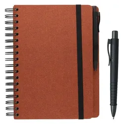 Faber-Castell Notizbuch-Set mit Kugelschreiber blanko A5 180 Seiten sienna weiß, 17x22 cm