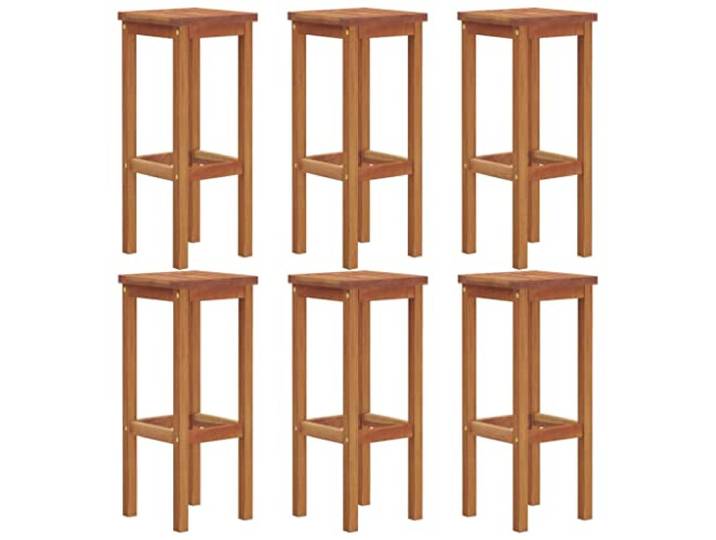 RJPLMFV Barhocker, Massivholz, Akazie, 6 Stück Rustikales Design, Komfort-Fußstütze, Kapazität 110 kg pro Sitz, für den Außenbereich