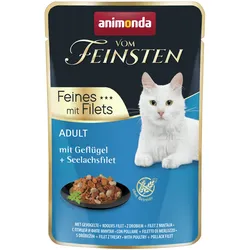 animonda Vom Feinsten Adult Feines mit Filets 85g Katzennassfutter 18 x 85 Gramm Geflügel + Seelachsfilet