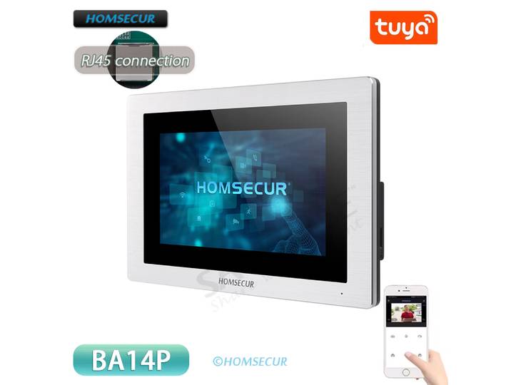 Tuya APP BA14P PoE alimenté moniteur intérieur pour HOMSECUR HDK IP série vidéo interphone sonnette système d'interphone