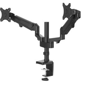 Hama Monitorhalterung 118498, VESA 75x75 & 100x100 mm, für Tisch, höhenverstellbar, drehbar, bis 32 Zoll, 2 Monitore