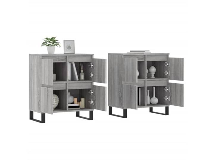 KTHLBRH Sideboards 2 Stück Grau Sonoma Holz Mehrschichtig 120 x 35 x 70 cm, großer Raum, kippsicher, Montage erforderlich