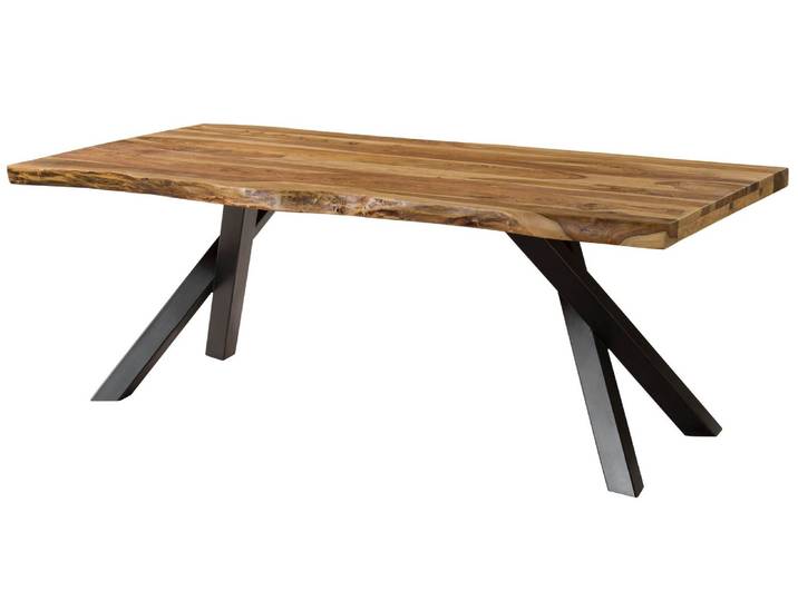 Baumtisch Sheesham 180x90x76 natur sandgestrahlt / A-Gestell anthrazit matt FREEFORM 5