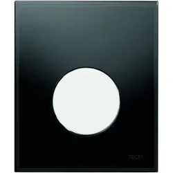TECEloop Urinal Betätigungsplatte Glas inklusive Kartusche, 9242654, Farbe: Glas Schwarz, Taste Weiß