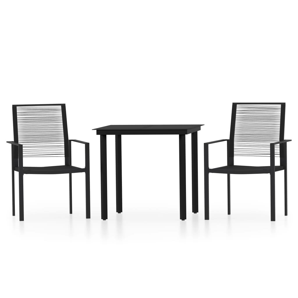 vidaXL 3-delige tuinset, zwart