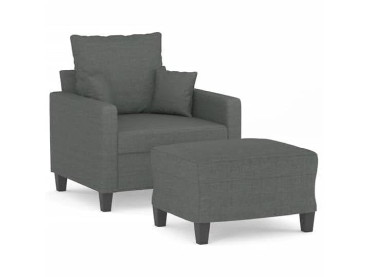 GHVBNMF Sessel mit Hocker Dunkelgrau, Polstersessel mit Metallgestell Bequemer Relaxsessel mit Fußstütze für Wohnzimmer und Schlafzimmer, dick gepolstert mit robustem Metallrahmen.