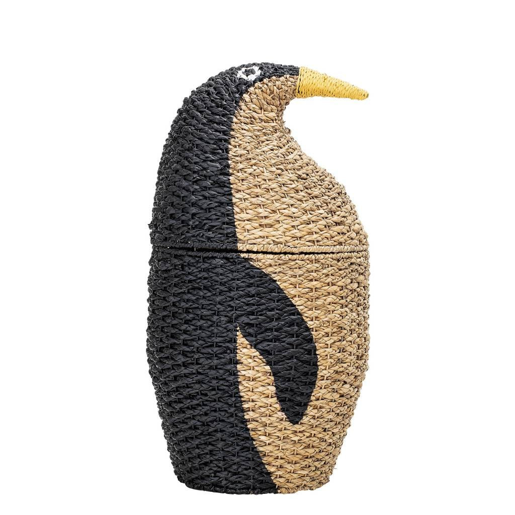 Bloomingville Mini Tazia opbergmand met deksel, Zwart, Hoogte: 70 cm