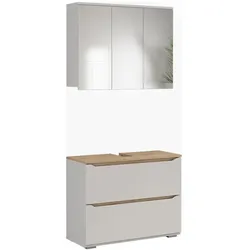 Vicco, Badmöbelset, Badmöbel-Set Ruben, Weiss/Artisan-Eiche, 2-teiliges Set