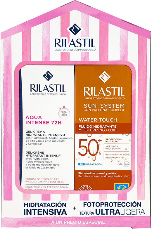 Rilastil Aqua Intense 72H + Crème Solaire SPF50 Etui 2 pcs