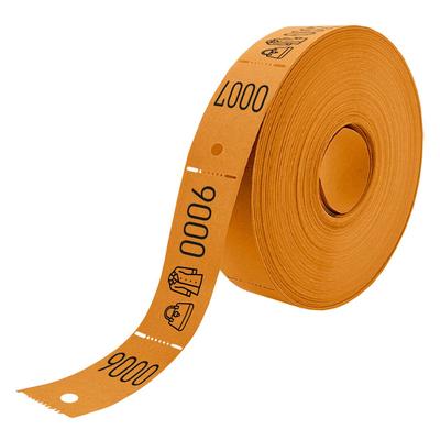 CombiCraft Garderobenummern auf Rolle Orange mit Tasche-/Jacke Symbol - 500 Abrisse pro Rolle
