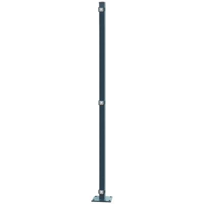 Zaunpfosten ARVOTEC "EASY 160", grau, H:169cm, Edelstahl, Kunststoff, Zaunpfosten, 6x4x169 cm für Mattenhöhe 160 cm, zum Aufschrauben