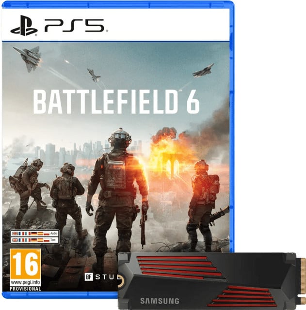 Battlefield 6 PS5 bundel met Samsung 990 Pro 4TB Heatsink NVMe SSD