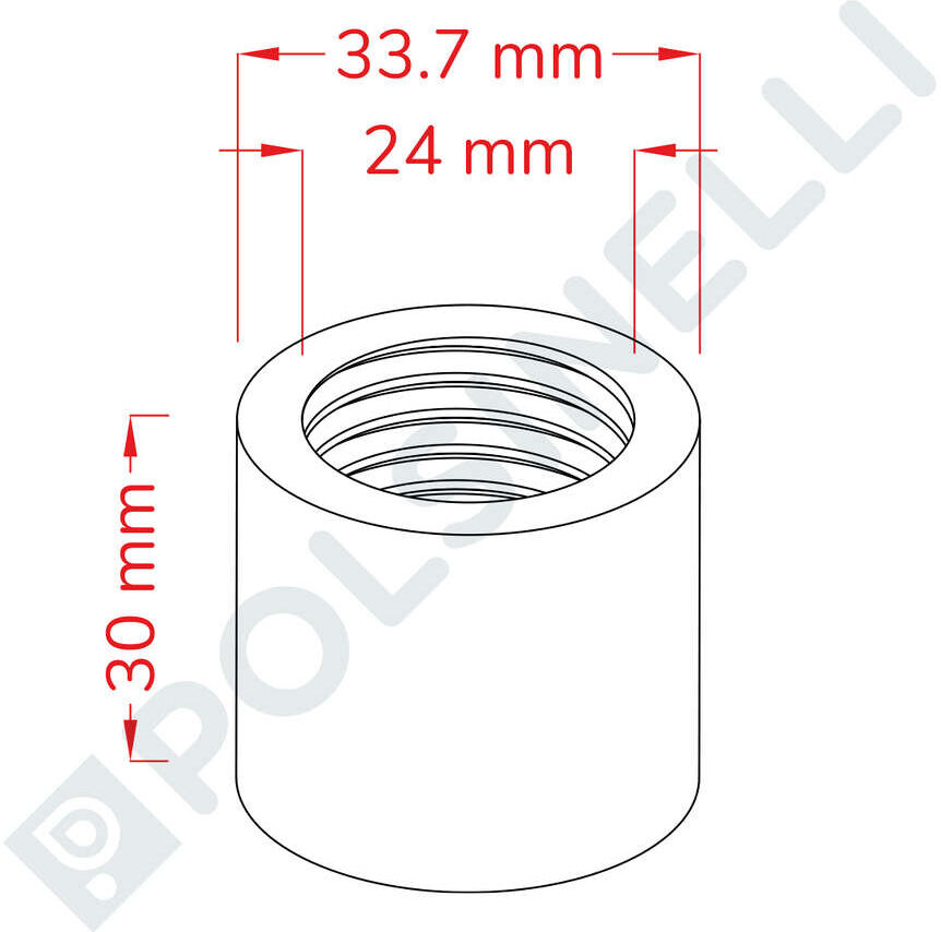 Polsinelli Manchon en acier inoxydable 3/4"