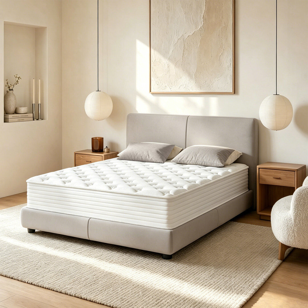 White Noise 32cm Pillow Top Memory Foam Pocket Sprung 4000 Mattress Super King (6')