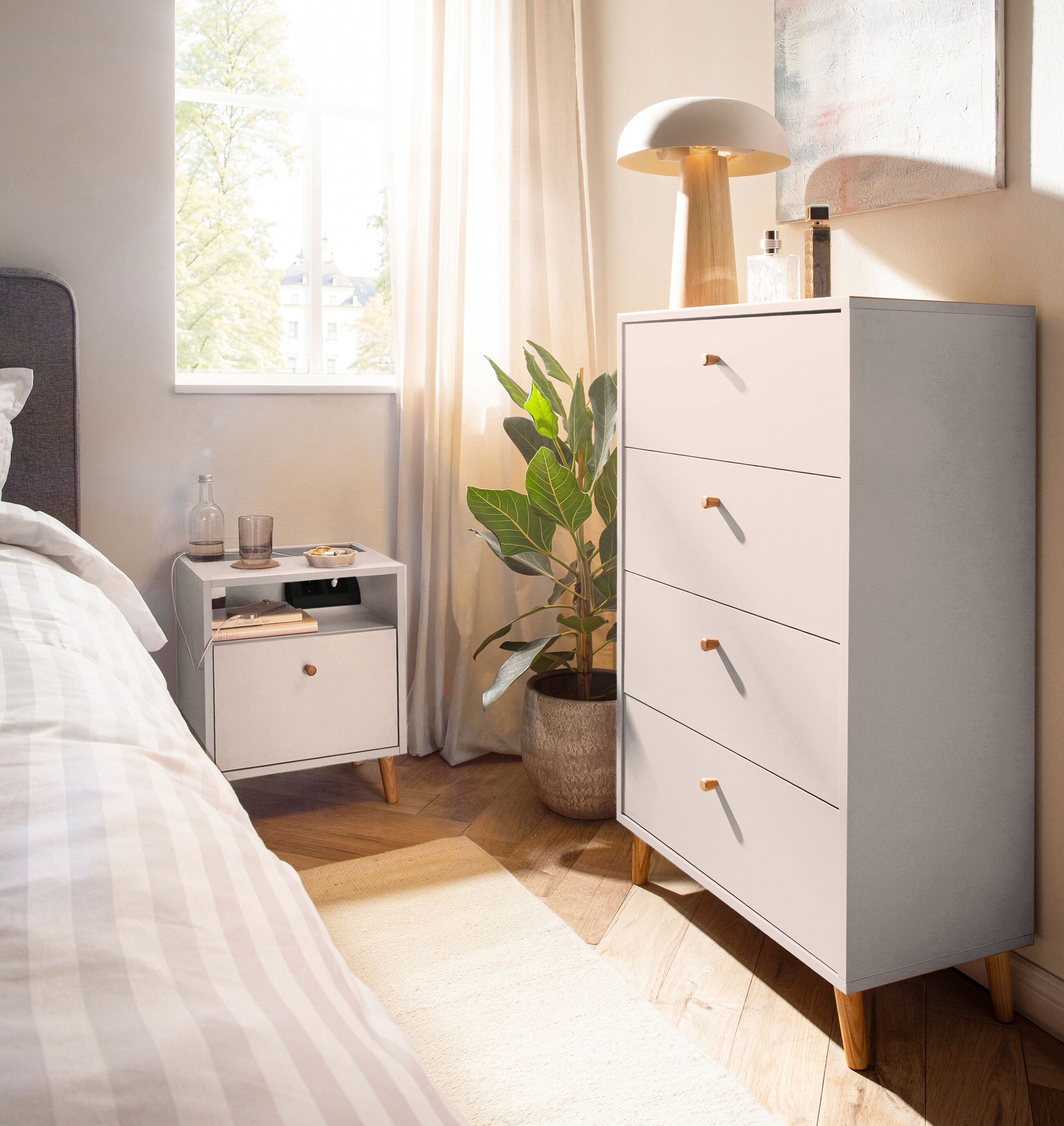 Kommode SCHILDMEYER "Bjarne, Kommode, melaminharzbeschichtet, Made in Germany, B: 60 cm", weiss (mattweiß), B:60,2cm H:101,3cm T:33cm, Sideboards, Kommode, Solide Verarbeitung - Dieses Produkt ist in Deutschland gefertigt mattweiß B/H/T: 60,2cm x 101,3cm 