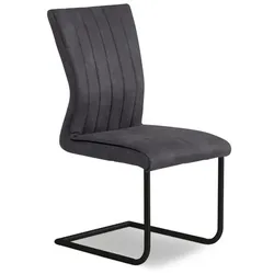 2er-Set Freischwinger Como Mikrofaser Schwarz Carbon