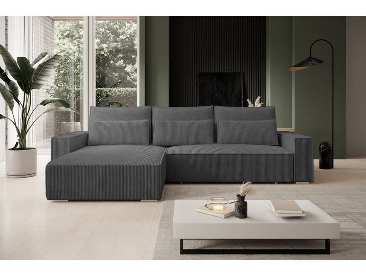 storez24 Ecksofa Alice, wahlweise mit Bettfunktion und Bettkasten, Steppung im Sitzbereich
