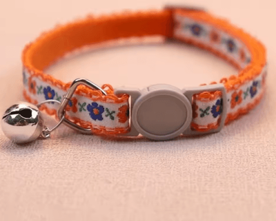 Inspire Picks Floral Embroidered Cat Collar With Bell Adjustable Lace Pet Collar 8