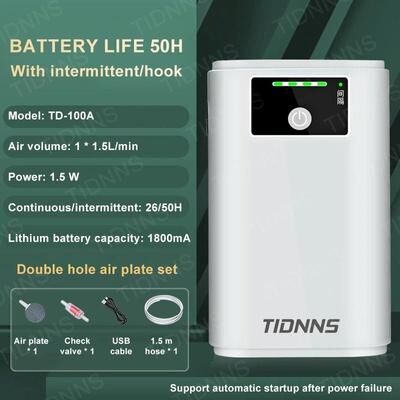 Uplift Essentials Portable Dual Purpose Aquarium Air Pump With USB Charging And Silent Operation 100a Plate