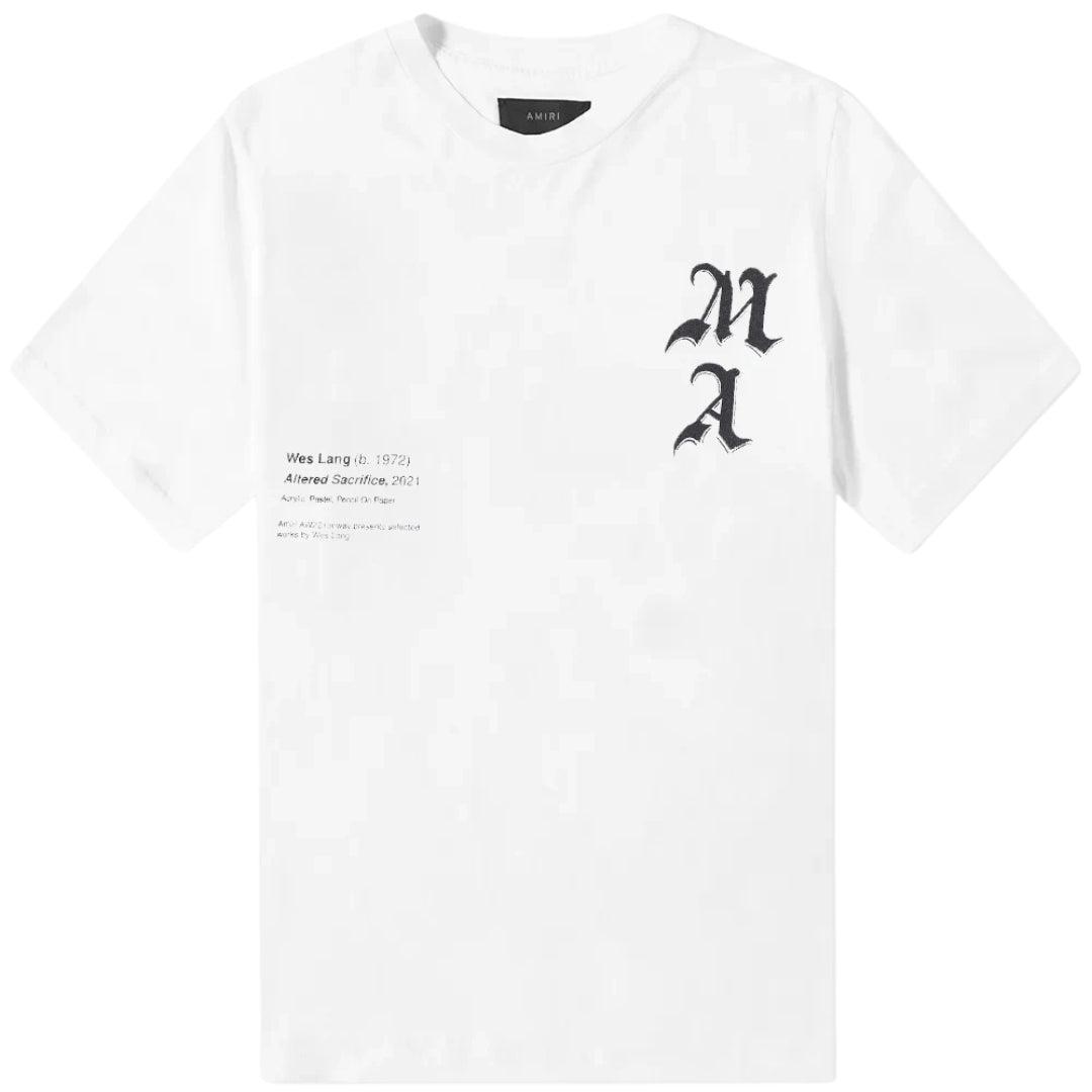 Amiri Wes Lang Checker Skull Tee Wit