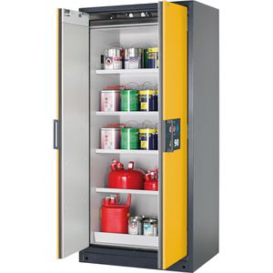asecos Gefahrstoffschrank Q-Classic 90, 30044, mit 4 Fachböden, Feuerwiderstand Typ 90, gelb, (B/H/T) 89,3 x 196 x 62cm