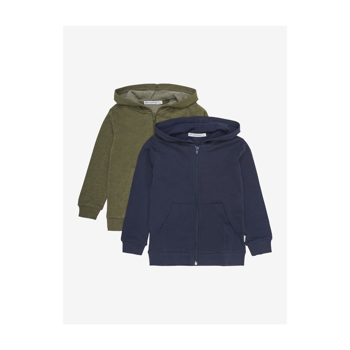 Minymo Sweat Jacket w. Hood (2-pack) dark olive (954) 80 5752-954-80