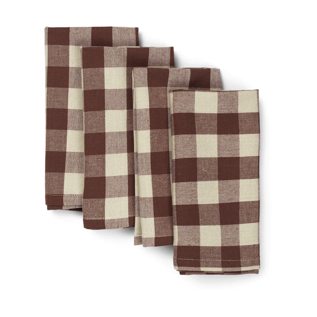 Ferm Living Bothy Check katoenen servetten 4-pack Cinnamon-grey green 40 x 40 cm