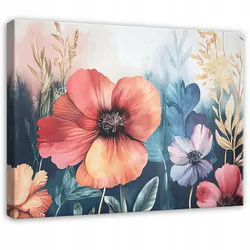 BILDER Blumen Wiese Bunt Modern Wohnzimmer 120x80