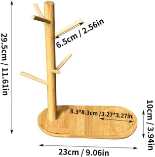 Inspire Curations Bamboo Mug Tree Coffee Cup Holder ck6