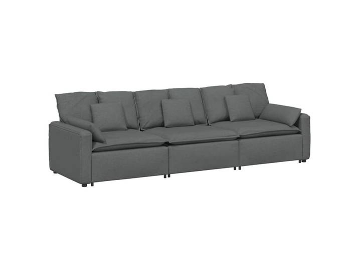 vidaXL Sofaelement Modulares Sofa mit Kissen Dunkelgrau