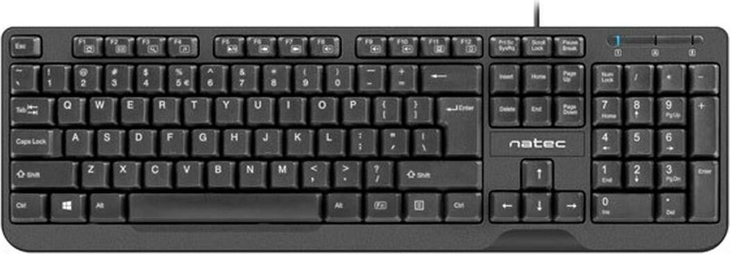 NATEC TROUT SLIM toetsenbord, USB, US-indeling, zwart