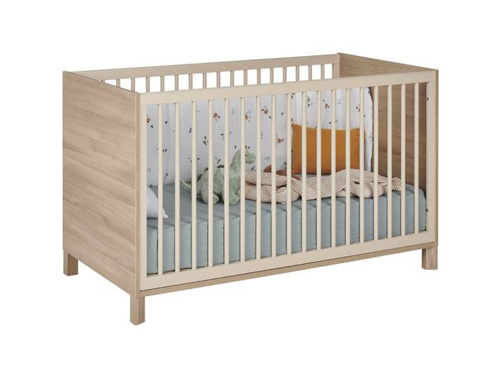 Babybett Kaly eiche hell Holzwerkstoff 70 x 140 cm - Babybett