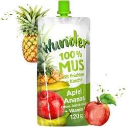WUNDER Quetschie Mus 12 x 120g Apfel-Ananas