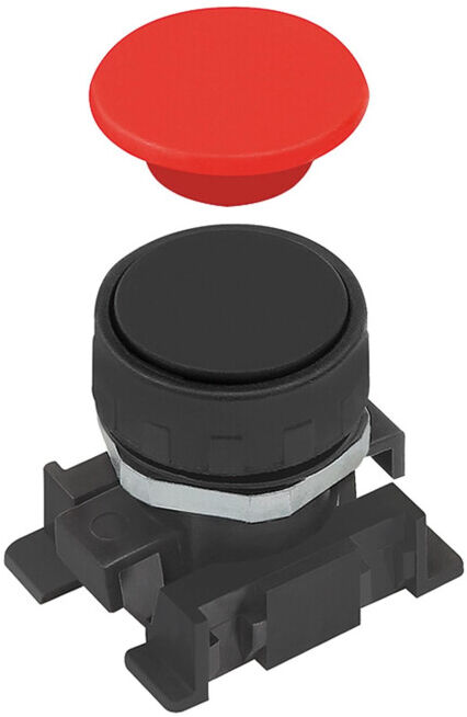 Riegler Bouton-poussoir avec disque rouge et noir, monostable (DK-M)