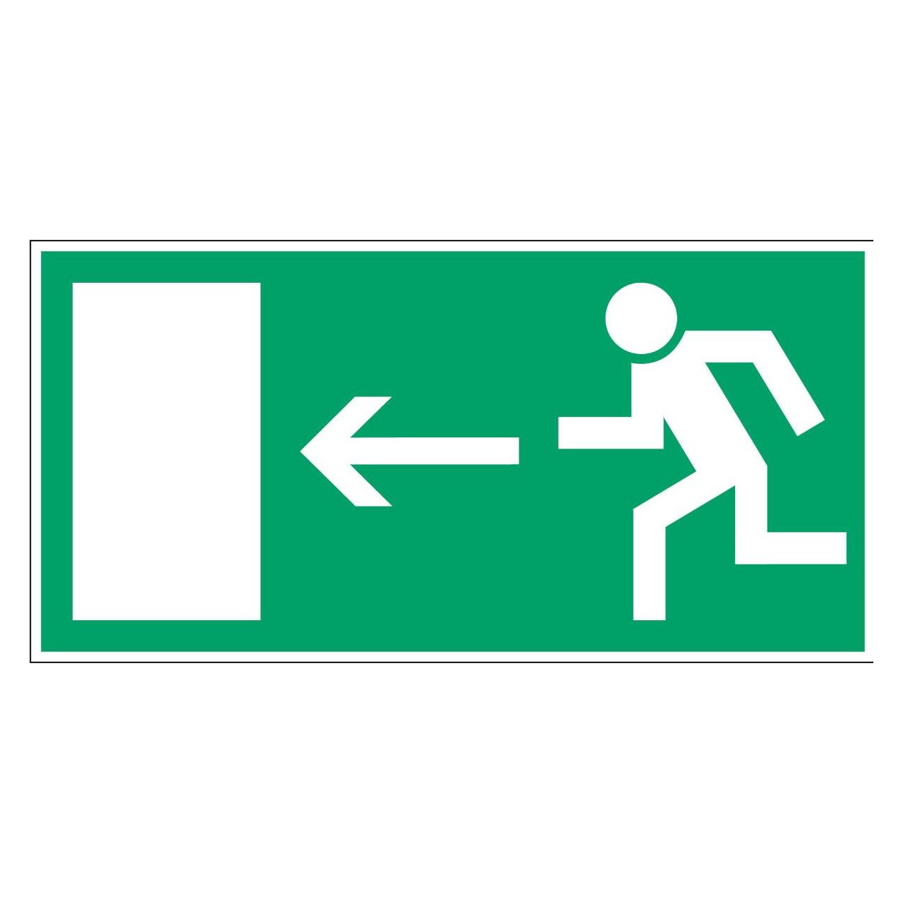 Brady PIC 358-210X105-B7541 (BRANDED), Fluchtwegkennzeichnung - Rettungsweg nach links (250423)