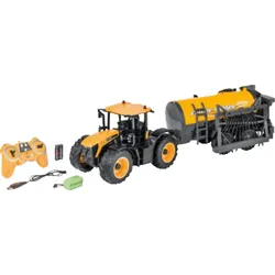CARSON 590907653 1:16 RC TRAKTOR JCB+TANKWAGEN RTR GELB R/C Fahrzeug, Mehrfarbig