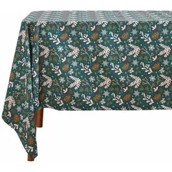 WEIHNACHTSTISCHDECKE Weihnachtswald grün 137/178 cm, 100% Baumwolle