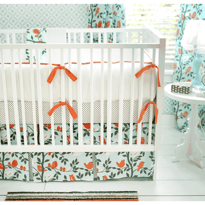 New Arrivals Feather Your Nest in Aqua 2 Piece Baby Crib Bedding Set