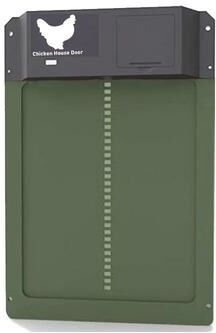 Uplift Essentials Automatic Chicken Coop Door Opener With Light Sensor And Waterproof Battery Power green