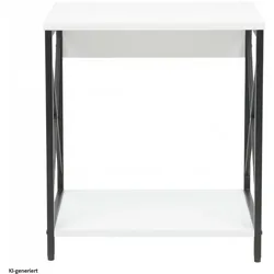 HTI-Living, Couchtisch + Beistelltisch, Beistelltisch Cedrik Weiss-Schwarz (40 x 48 x 54 cm)