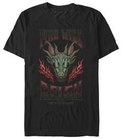 Men's Big & Tall Dragon Reign Tops & Tees by Mad Engine in Black (Size 3XL)