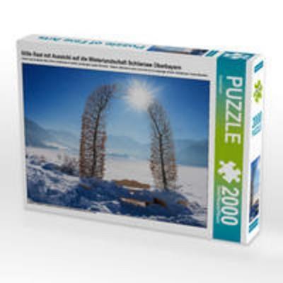 CALVENDO Puzzle Stille Rast mit Aussicht auf die Winterlandschaft Schliersee Oberbayern 2000 Teile Puzzle quer | 2000 Teile Lege-Größe 90 × 67 cm