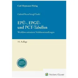 EPÜ-, EPGÜ- und PCT-Tabellen, Fachbücher von Torben Stingl, Christian Renz, Markus Gabriel, Benjamin Teufel