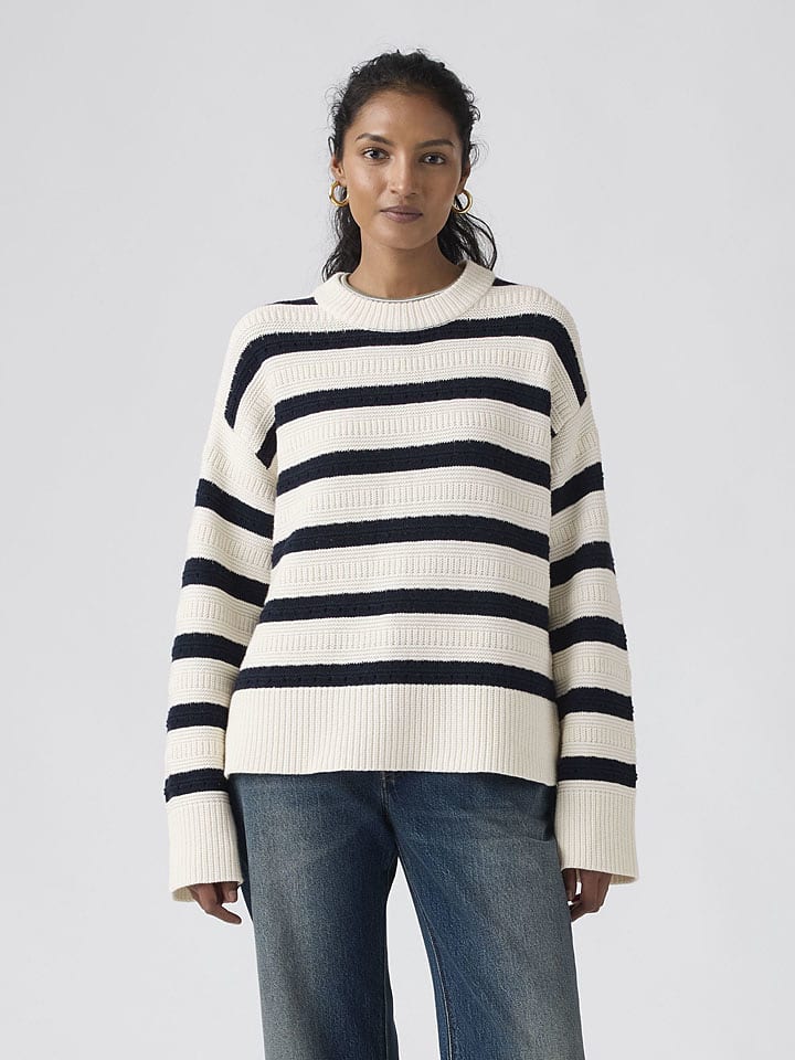 Levi's Pullover "Candide" in Weiß/ Schwarz - S