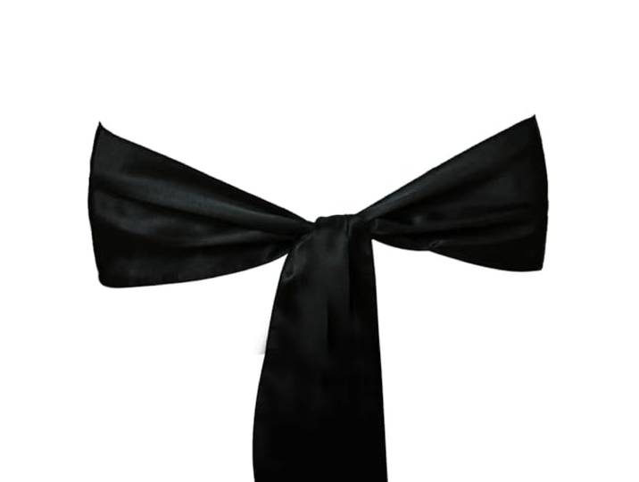 Stuhlschleifen für Hochzeiten 25PCS Satin Stuhl Schärpen Bögen 17x275cm Universal Stühle Bänder for Hochzeit Zeremonie Party Restaurant Event Dekorationen(Black)