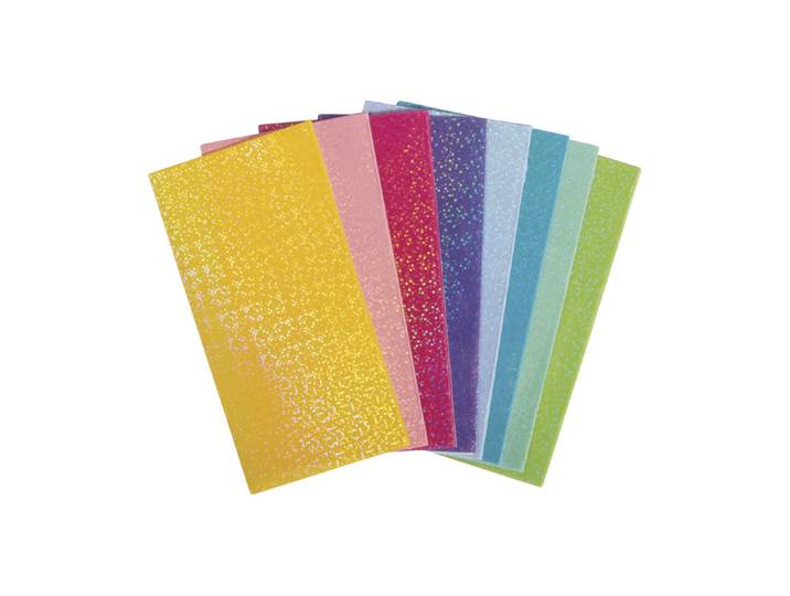 Wachsfolie Glimmer, 10x5cm, 8 Farben sort., SB-Btl. 8Stück