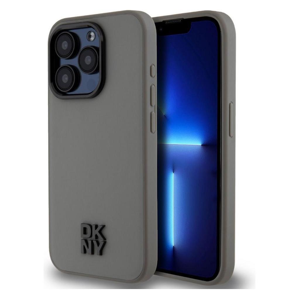 DKNY PU Leather Stack Logo Magsafe Case for iPhone 15 Pro Grey (Apple iPhone 15 Pro) (57983120158)