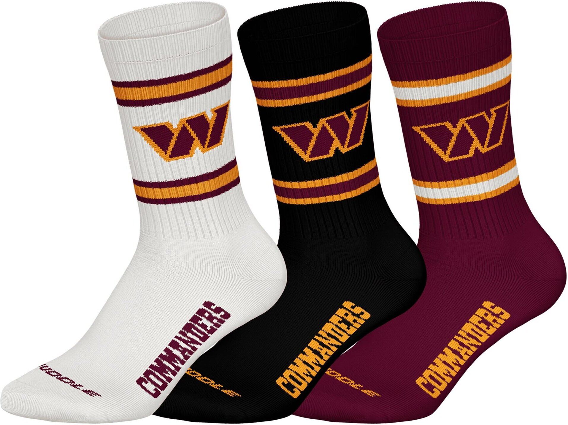 Kurzsocken NFL "Socken NFL 3Pack Crew Socks 3er Pack", Herren, Gr. 39-42, bunt (washington commanders), Obermaterial: 58% Baumwolle CO. 39% Polyester PES. 3% Elasthan EL., Socken Kurzsocken