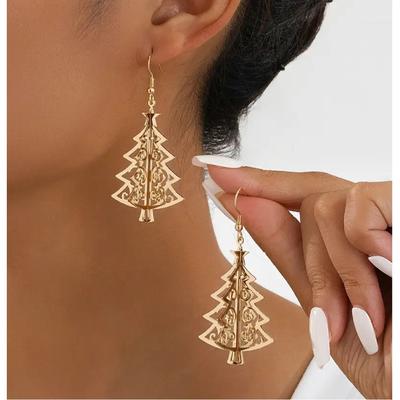 Paar Ohrhänger ADELIA´S "Weihnachtsschmuck", gold, Ohrringe, Damen, Damen, Edelstahl, Weihnachtsschmuck Ohrhänger Weihnachtsbaum